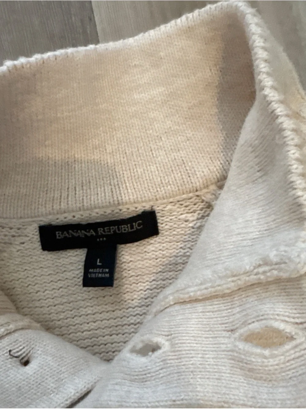 Banana Republic Cozy Cream Button-Neck Pullover Sweater
